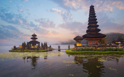 Pura Ulun Danu Bratan temple on Bali, Indonesia